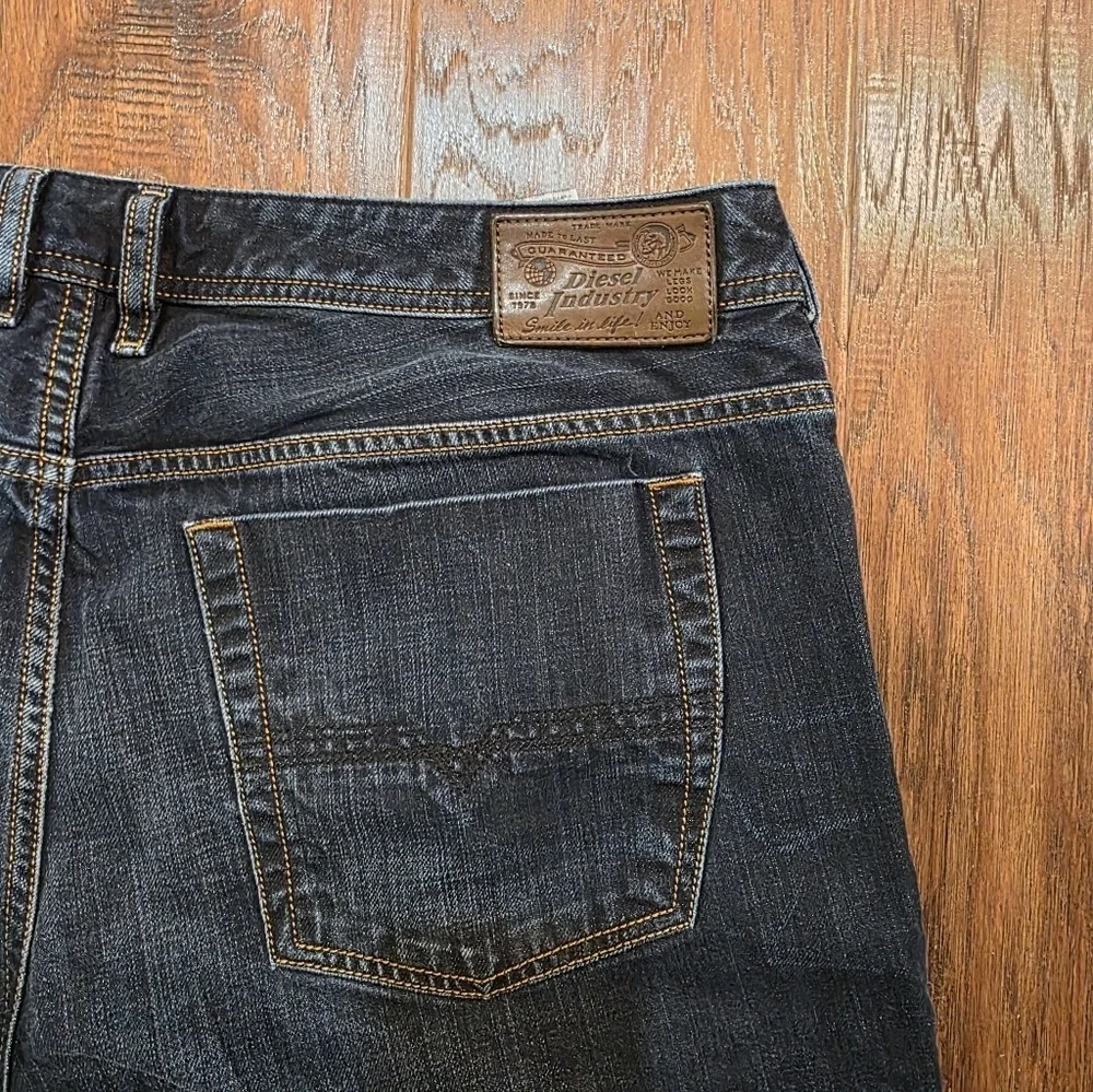 Diesel Mens Zatiny Regular Fit Bootcut Stretch Jeans Size 40 X 30 Dark Wash